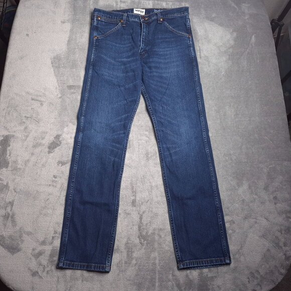 Wrangler Mens Straight Leg 11MWZ Slim Fit Jeans 31x29 Dark Wash Altered - Picture 4 of 9